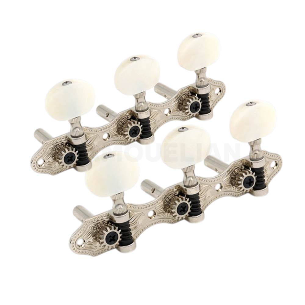 der-jung-mecaniques-hauser-pour-guitare-tete-ouverte-cordes-acier-nickel.png DER JUNG GUITAR MACHINE HEADS SLOTTED HEADSTOCK 3+3 HAUSER PEARL BUTTON NICKEL - Image 1