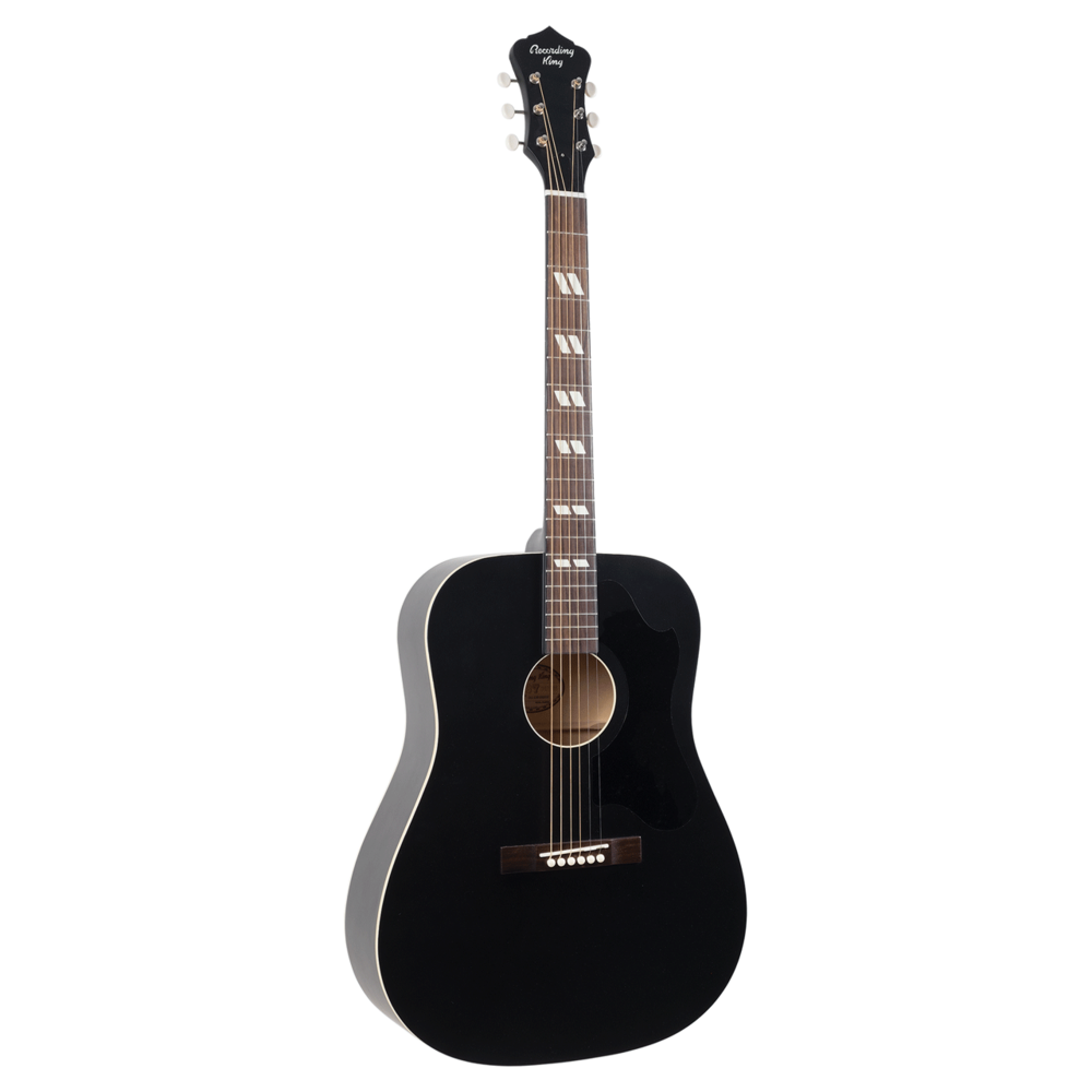 rds-7-mbk.png Recording King RDS-7 Dirty 30s Dreadnought Black - Image 1