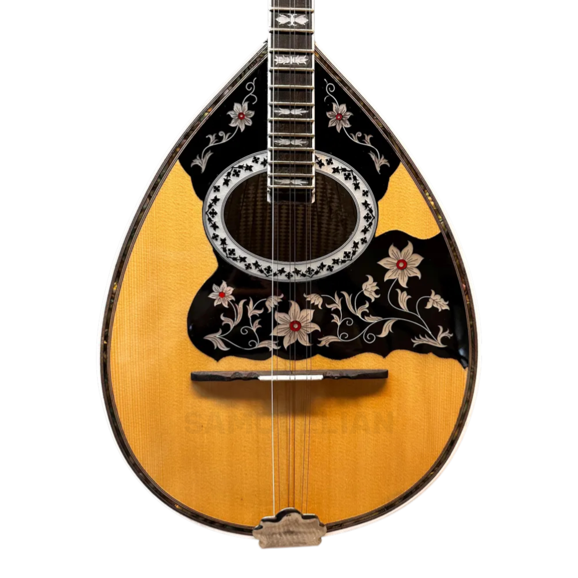 trixordo_TSB19flower.png Handmade Three-string Bouzouki TSB19-FL | Samouelian Workshop - Image 1