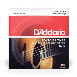 D'Addario EJ12 80/12 Bronze Acoustic Guitar Strings, Medium, 13-56