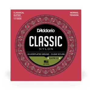 D'Addario EJ27N 1/2 Student Nylon Fractional Classical Guitar Strings, Normal Tension