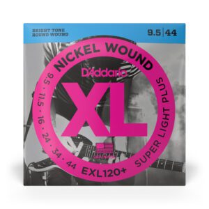 D'Addario EXL120+ Nickel Wound Electric Guitar Strings, Super Light Plus, 9.5-44