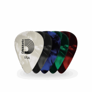 D'Addario Classic Pearl Celluloid Picks 5-Pack (0.5mm, 0.7mm & 1.0mm)