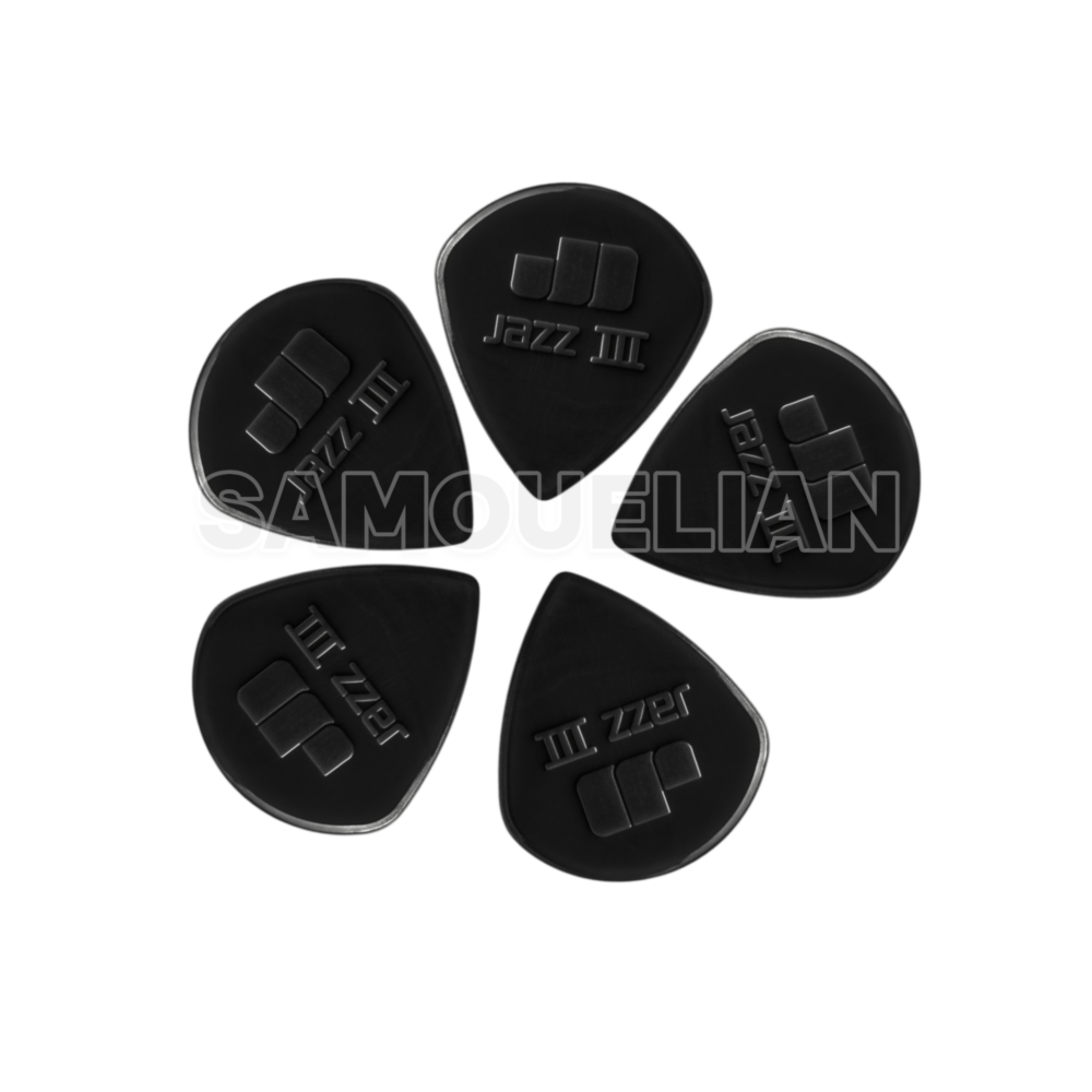 Dunlop Jazz III Nylon 47R3S Black Guitar Picks | Package with 5pcs