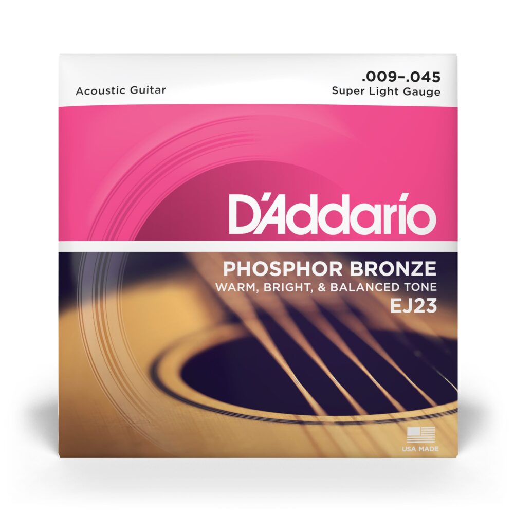 D'Addario Phosphor Bronze EJ23 Acoustic Guitar Strings |  9-45 Super Light