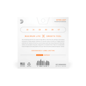 Χορδές Ακουστικής Κιθάρας D'Addario XS Phosphor Bronze Coated | 10-47 Extra Light - Image 2