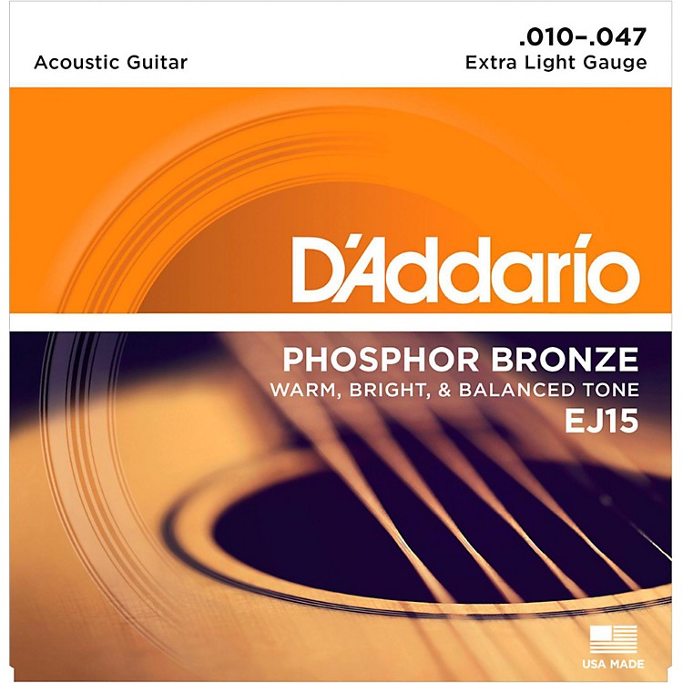 Χορδές Ακουστικής Κιθάρας D'Addario EJ15 Phosphor Bronze | 0.10-0.47 Extra Light