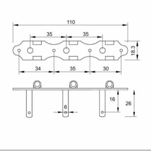 Alternative view of DER JUNG GUITAR MACHINE HEADS SLOTTED HEADSTOCK 3+3 HAUSER PEARL BUTTON NICKEL