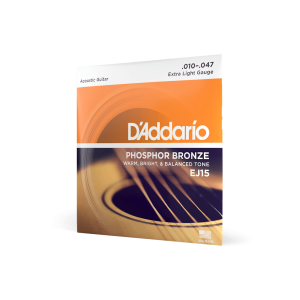 D'Addario EJ15 Phosphor Bronze Acoustic Guitar Strings | 0.10-0.47 Extra Light - Image 2