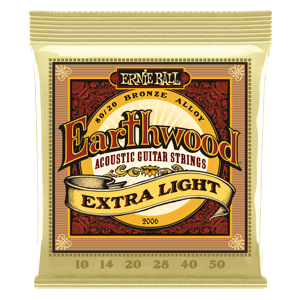 EARTHWOOD EXTRA LIGHT 80/20 BRONZE ACOUSTIC GUITAR STRINGS - 10-50 GAUGE