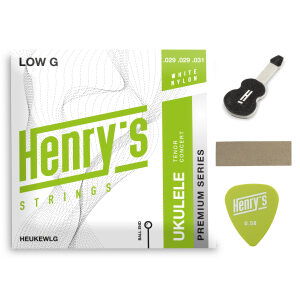 Henry's Strings Concert/Tenor Ukulele, Ball End, Nylon + Low G