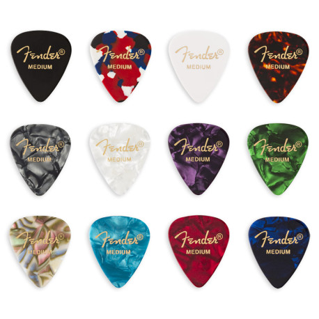 FENDER® 351 Celluloid Picks Medium Medley (6 pcs)