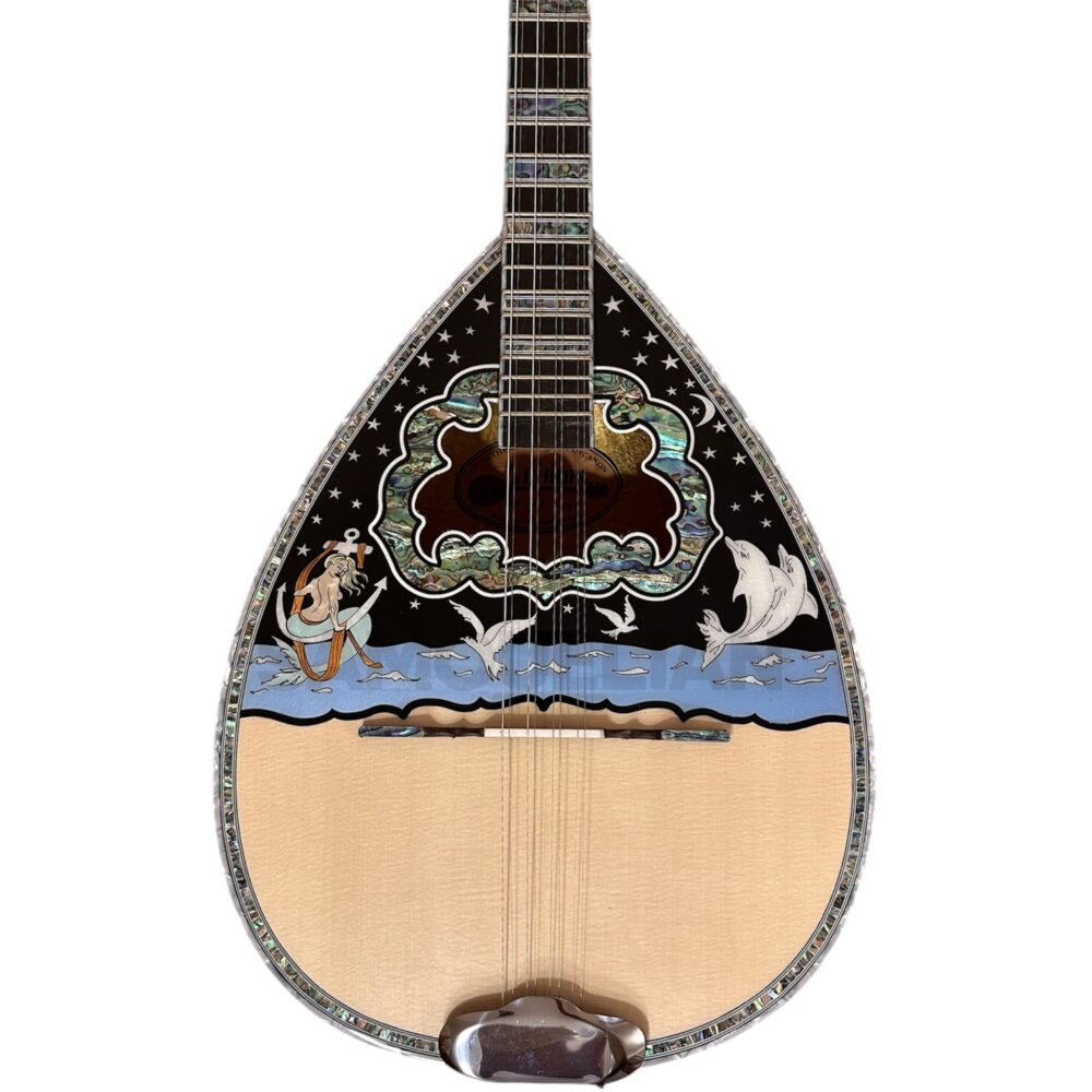 Handmade Professional 8-String Greek Bouzouki | Solid Spruce Top (AAA), Ebony Fretboard and adjustable truss-rod